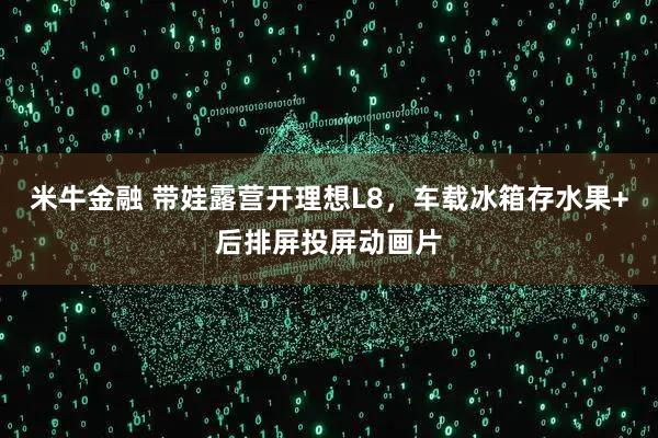 米牛金融 带娃露营开理想L8，车载冰箱存水果+后排屏投屏动画片
